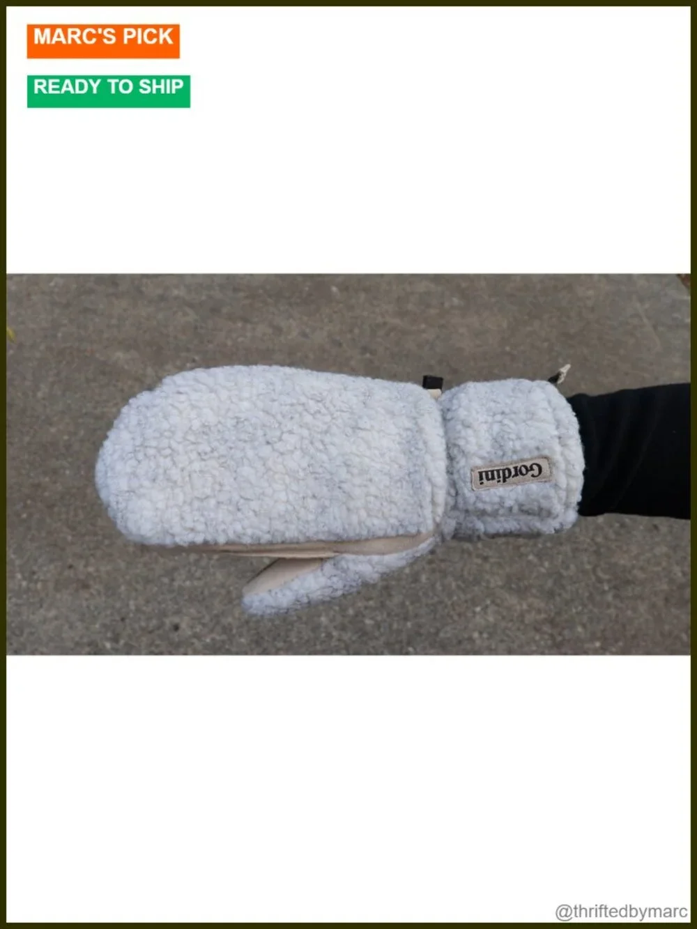 Sherpa Fleece Insulated Mittens with Suede Palm for Women